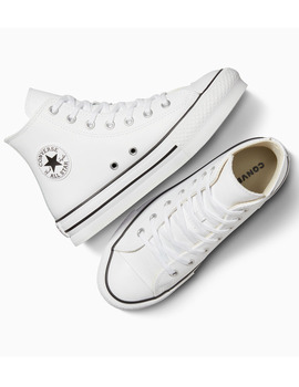 CONVERSE PIEL, CHUCK TAYLOR ALL STAR EVA LIFT JUNIOR, blanco