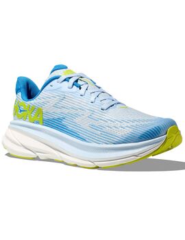 zapatilla running junior HOKA CLIFTON 9, impermeable, celeste