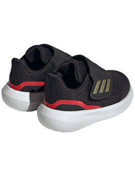 zapatilla running adidas con velcro RUNFALCON 3.0 , negro/oro/rojo