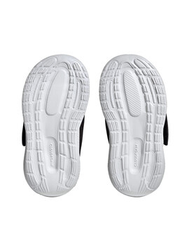 zapatilla running adidas con velcro RUNFALCON 3.0 , negro/oro/rojo