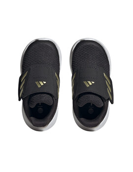zapatilla running adidas con velcro RUNFALCON 3.0 , negro/oro/rojo