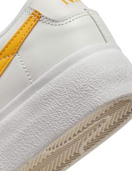 zapatilla nike NIKE BLAZER LOW PLATFORMA, blanco/amarillo