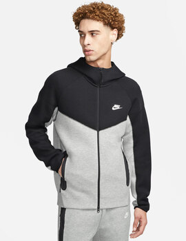 chaqueta nike  TECH FLEECE FZ , gris/negro