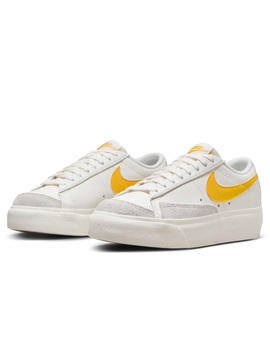 zapatilla nike NIKE BLAZER LOW PLATFORMA, blanco/amarillo