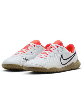 bota de fúbol sala nike JR TIEMPO LEGEND 10 CLUB, blanconegro/naranja