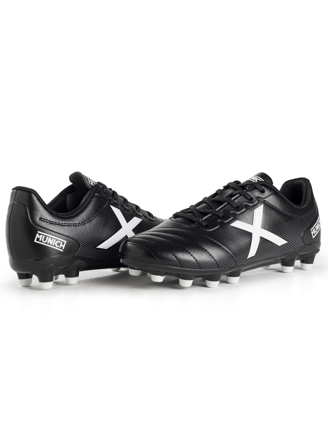bota de fútbol niño MUNICH ARENGA MG, negro/plata