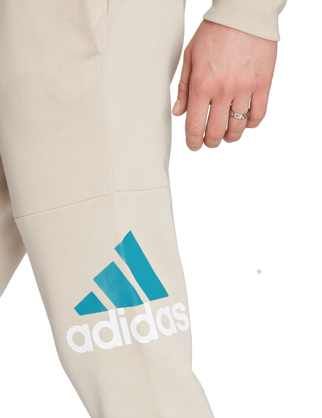 pantalón de chandal adidas logo grande, beige