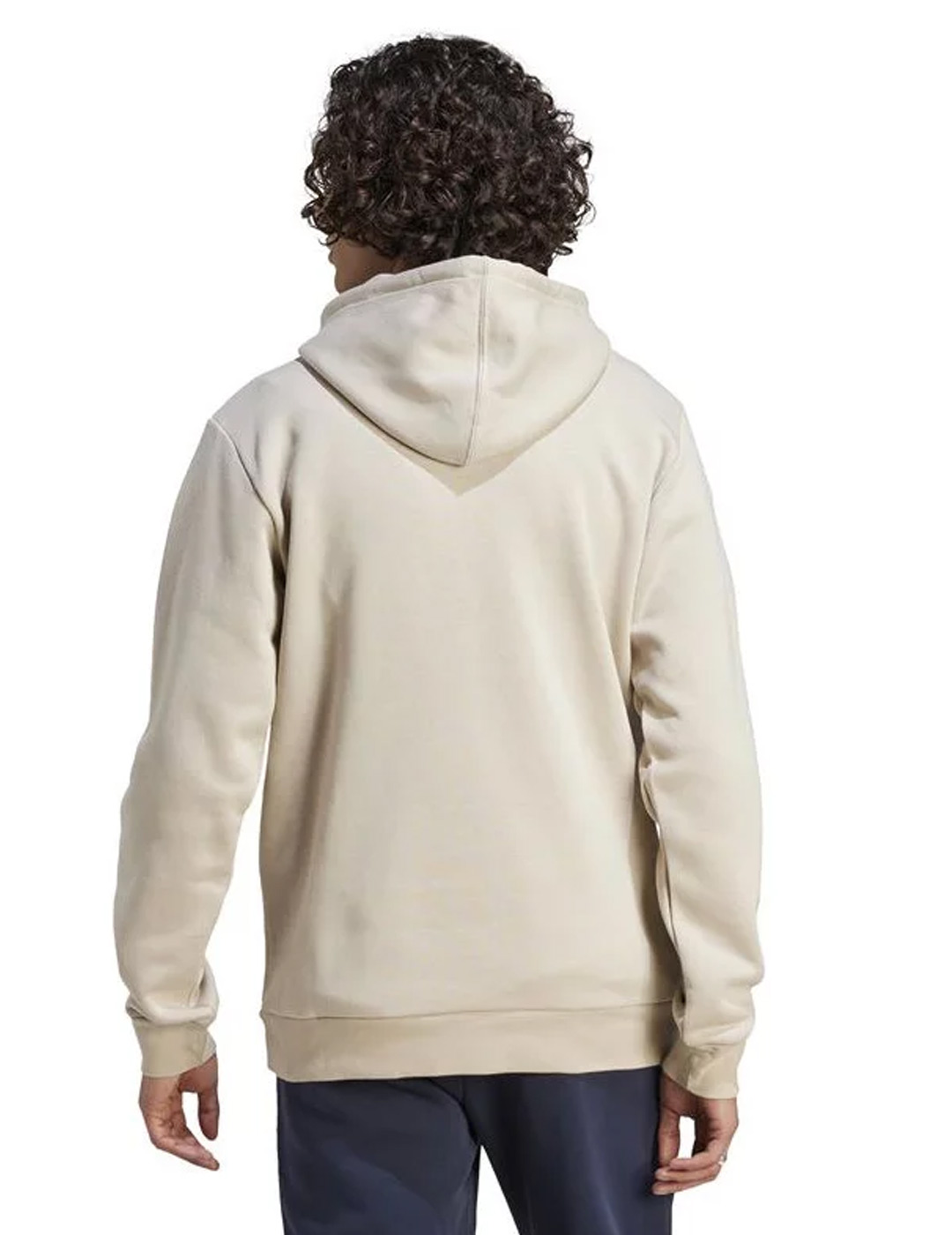 sudadera de capucha adidas hombre, logo grande, beige