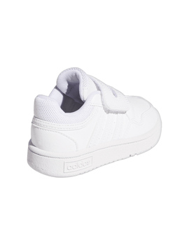 zapatilla adidas bebé con velcro HOOPS 3.0 blanco