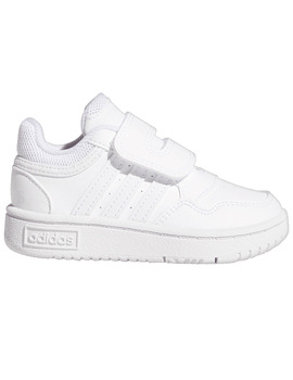 zapatilla adidas bebé con velcro HOOPS 3.0 blanco