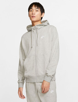 sudadera nike abierta con cremallera y capucha, gris