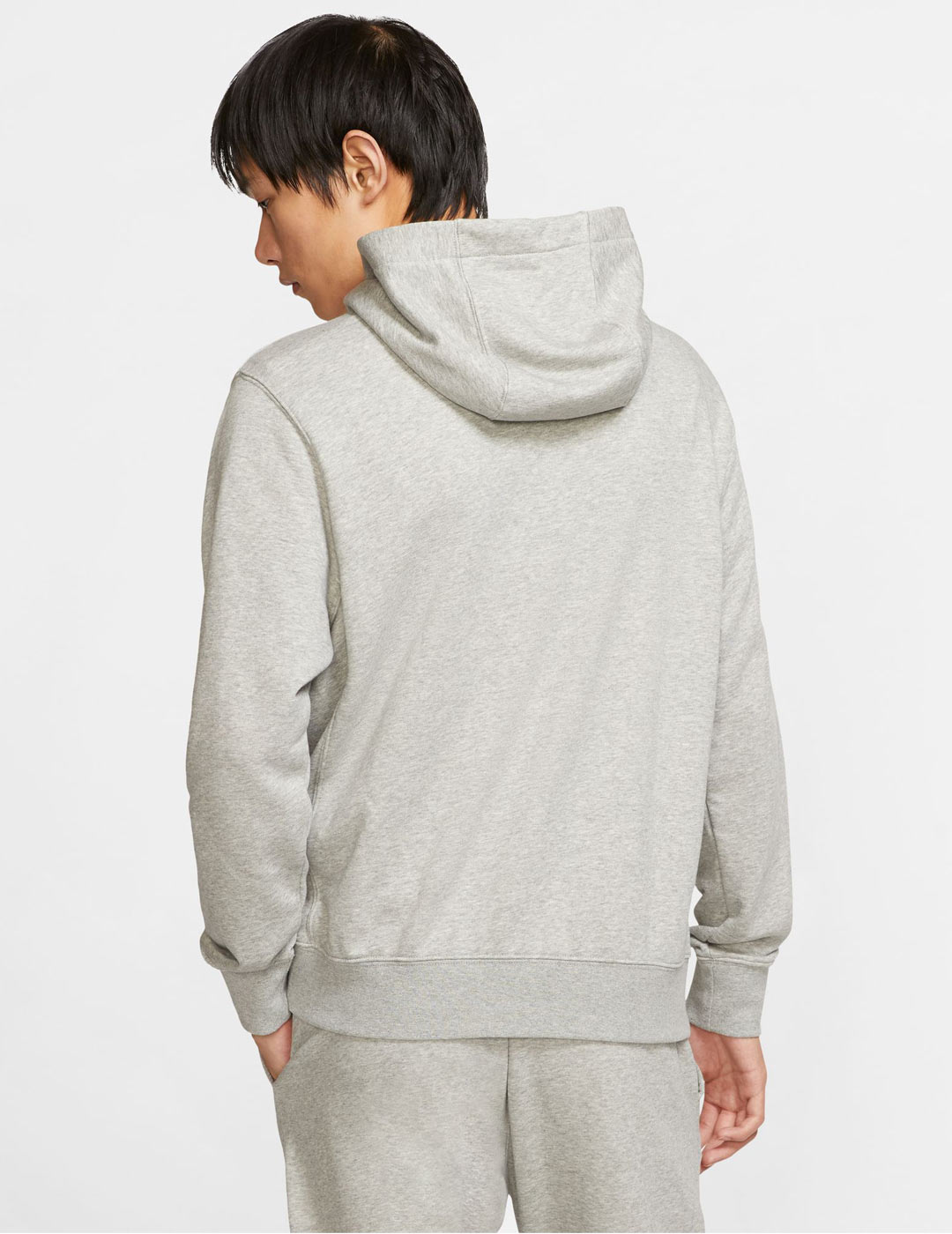 sudadera nike abierta con cremallera y capucha, gris