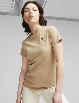 camiseta manga corta puma mujer beige