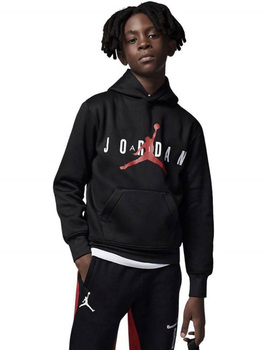 SUDADERA CAPUCHA JORDAN JUMPMAN SUSTAINABLE NIÑO, NEGRA