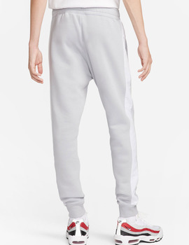 pantalón nike algodón con puño, gris/blanco