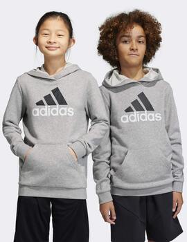 sudadera adidas niño con capucha gris