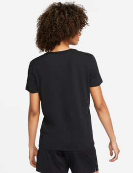 camiseta manga corta mujer nike DRI-FIT SWOOSH , negro/blanco