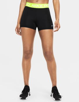 short nike mujer NIKE PRO WOMEN'S 3" negro/pistacho