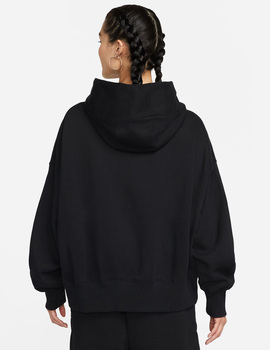 sudadera nike mujer capucha oversize PHOENIX FLEECE, negro