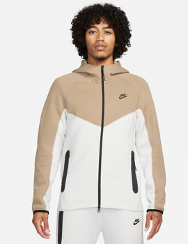 sudadera abierta con cremallera  tech fleece nike hombre , blanco/beige