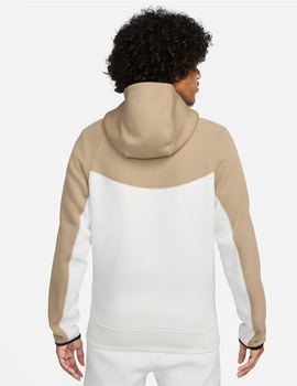 sudadera abierta con cremallera  tech fleece nike hombre , blanco/beige