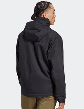 chaqueta hombre,  impermeable transpirable adidas, negra 2.5 L
