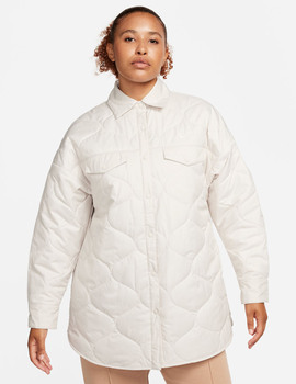 cazadora larga nike mujer guateada blanco