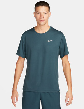 camiseta running nike hombre manga corta dri-fit, verde