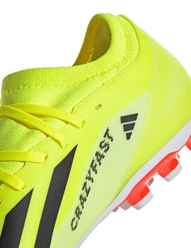 bota de fútbol adidas X CRAZYFAST LEAGUE 2G/3G AG, amarillo fluor