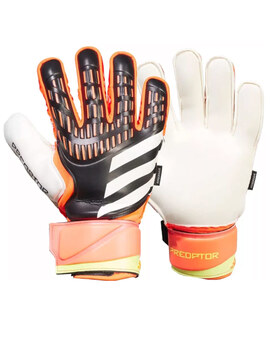 guante de portero adidas PREDATOR GL MTC, protección dedos, negro/naranja