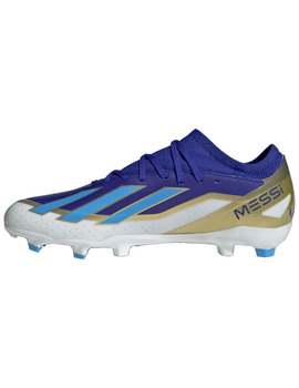 bota de fútbol adidas X CRAZYFAST LEAGUE FG MESSI, azul/plata