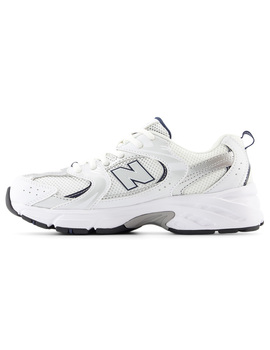 zapatilla new balance junior 530, blanco/plata/marino