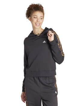 sudadera adidas mujer con capucha tres bandas animal print