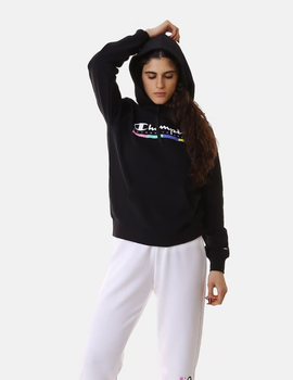 sudadera champion con capucha mujer, negro