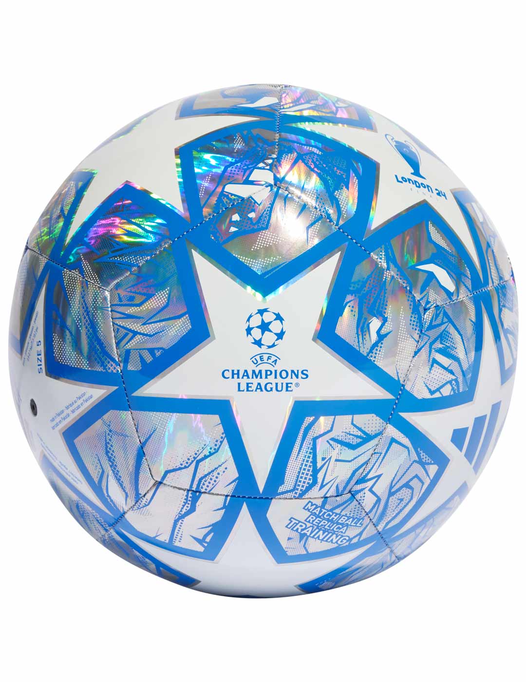 balón de fútbol champions adidas TRN FOIL, plata/blanco
