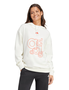 sudadera adidas mujer con capucha blanco