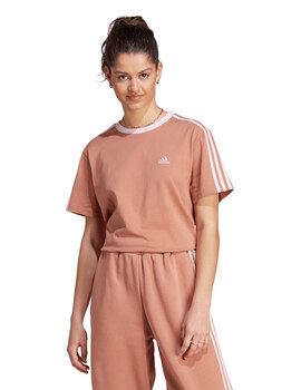 camiseta adidas mujer manga corta classic. cobre/rosa