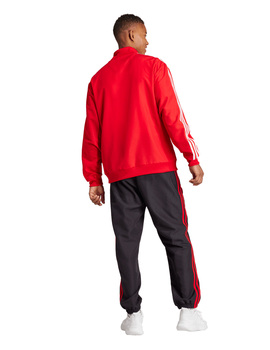 chandal adidas hombre microfibra tres bandas, rojo/negro