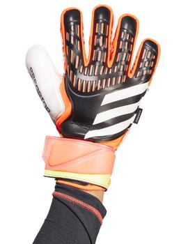 guante de portero adidas PREDATOR GL MTC, protección dedos, negro/naranja