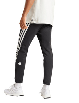 pantalón adidas tres bandas, negro/blanco