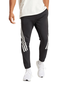 pantalón adidas tres bandas, negro/blanco