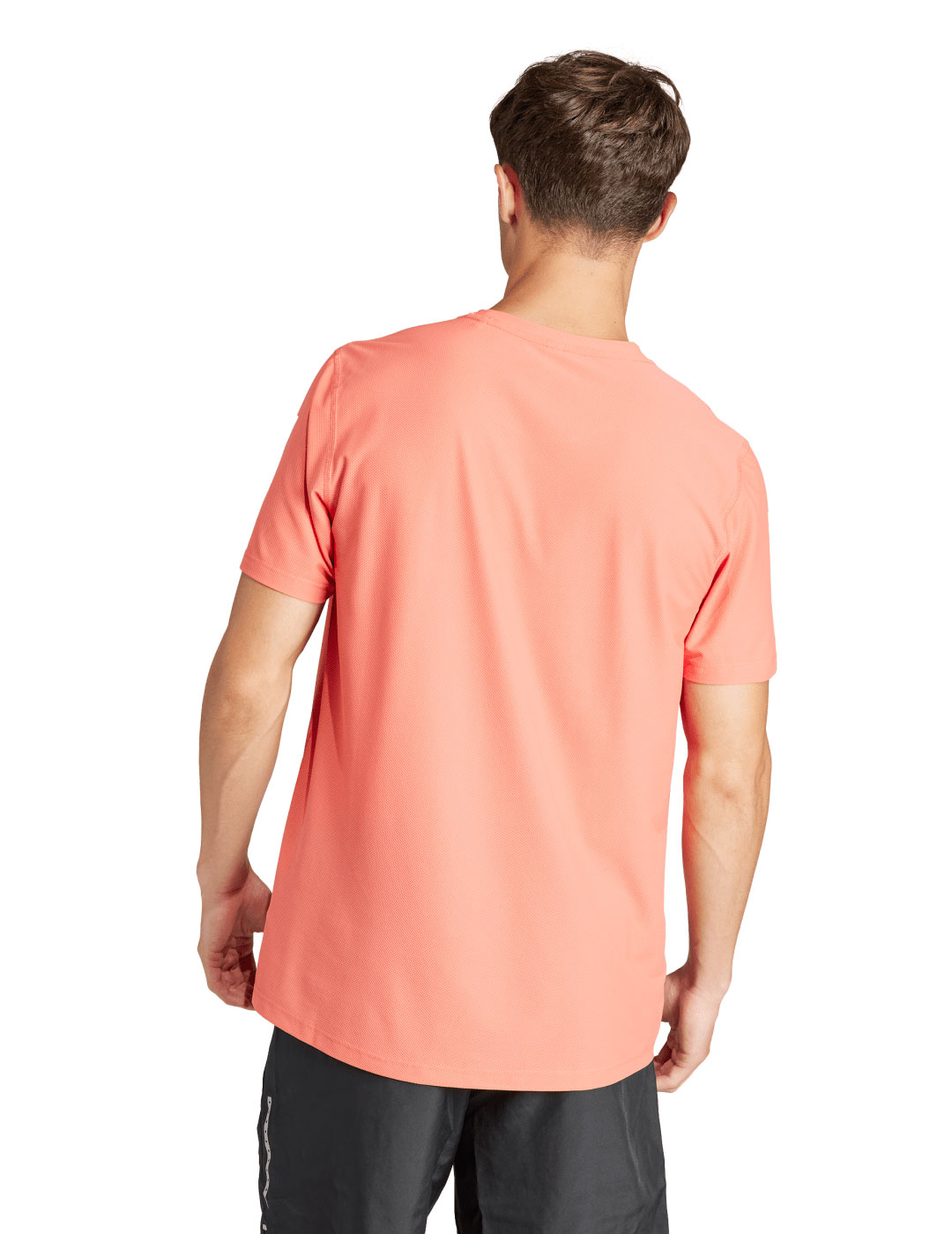 camiseta running adidas manga corta, salmon/blanco