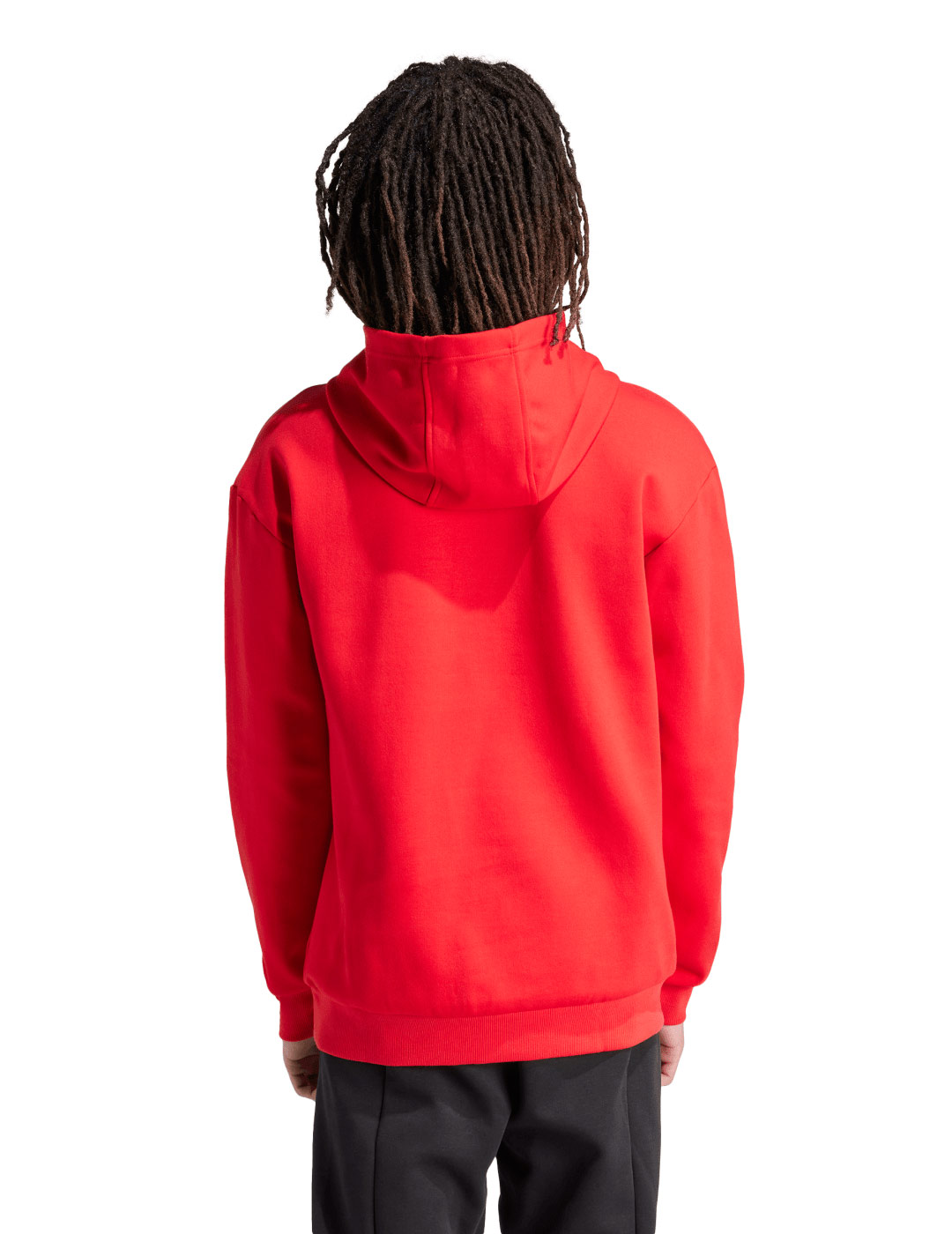 sudadera adidas hombre con capucha logo grande, roja