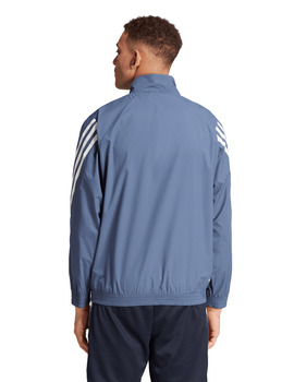 chaqueta adidas hombre microfibra , azul bandas blancas