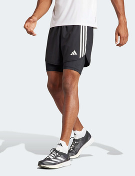 short adidas hombre negro con malla interior 2IN1