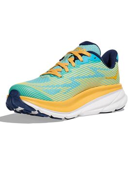 zapatilla running junior HOKA CLIFTON 9, verde/amarillo/negro