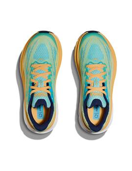 zapatilla running junior HOKA CLIFTON 9, verde/amarillo/negro