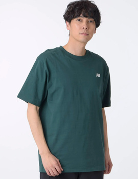 camiseta new balance manga corta hombre logo pequeño, verde