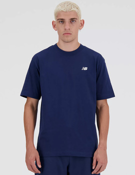 camiseta new balance manga corta hombre logo pequeño, marino