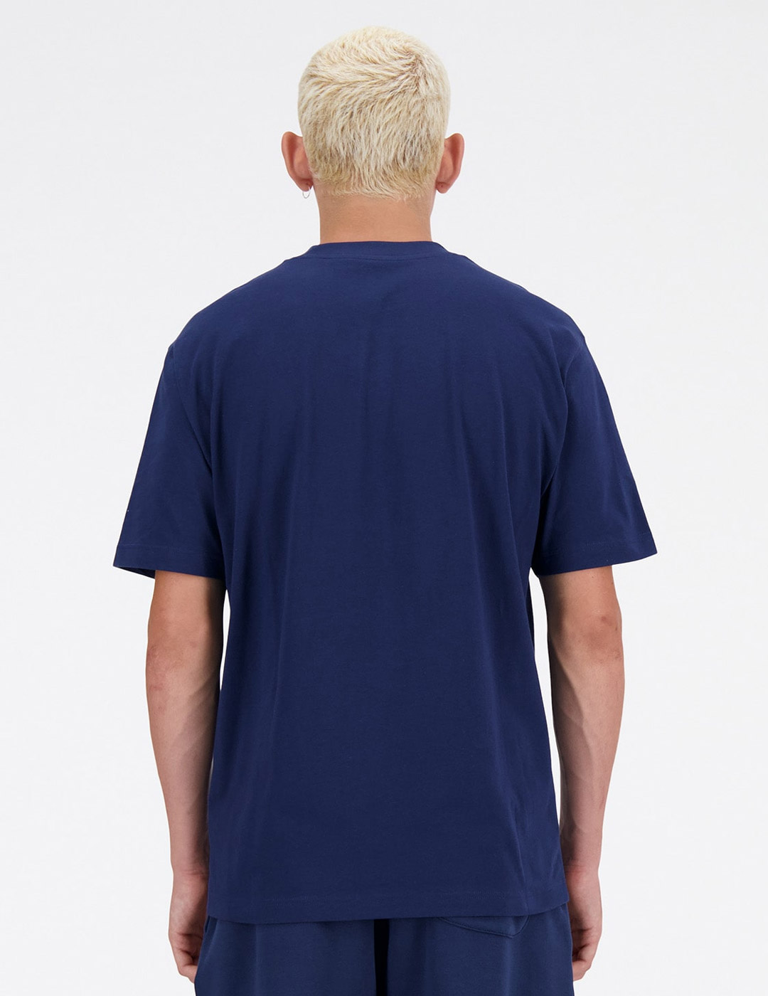 camiseta new balance manga corta hombre logo pequeño, marino